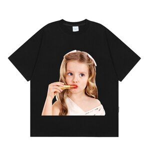 Acme De La Vie Sweet Little Girl Print Short-Sleeved T-Shirt